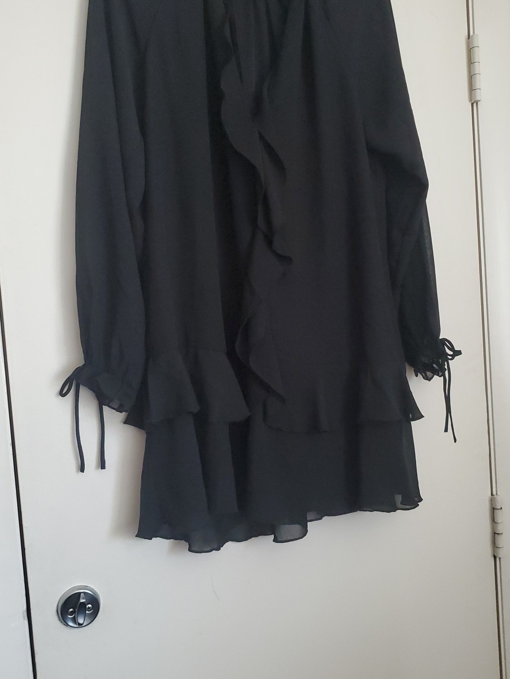 *NWT* THIRTY/ THIRTY L ABlack Ruffle Long Sleeve Tunic Dress - Picture 5 of 13